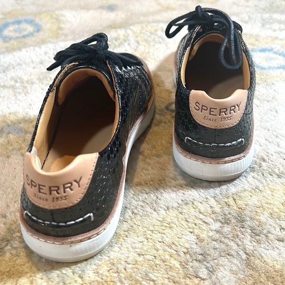Sperry Gold Cup, Black Textured & Embossed Leather,Excellent Condition, Size 6 - Picture 3 of 15